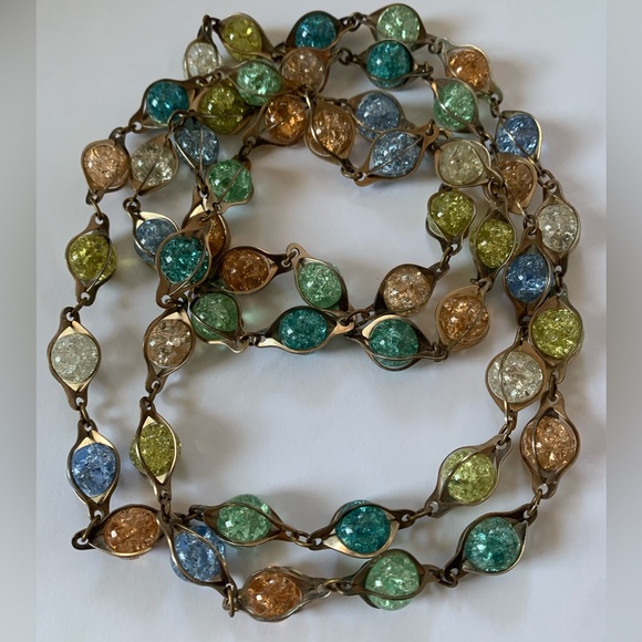 🔸Vintage Necklace Crackle Glasses Beads🔸 - Picture 11 of 12
